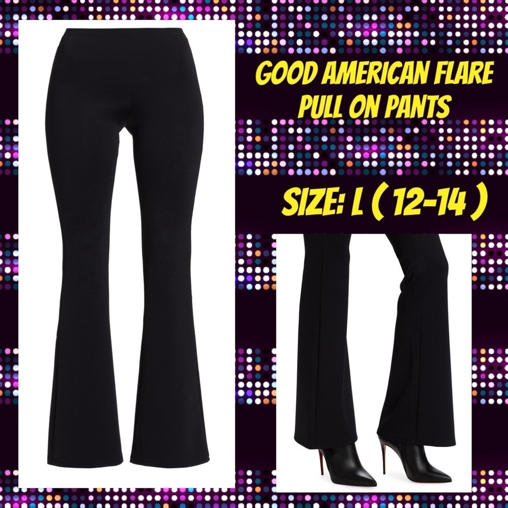 NWT Good American Leggings Flare Pull On Pants They Fit Like A Miracle